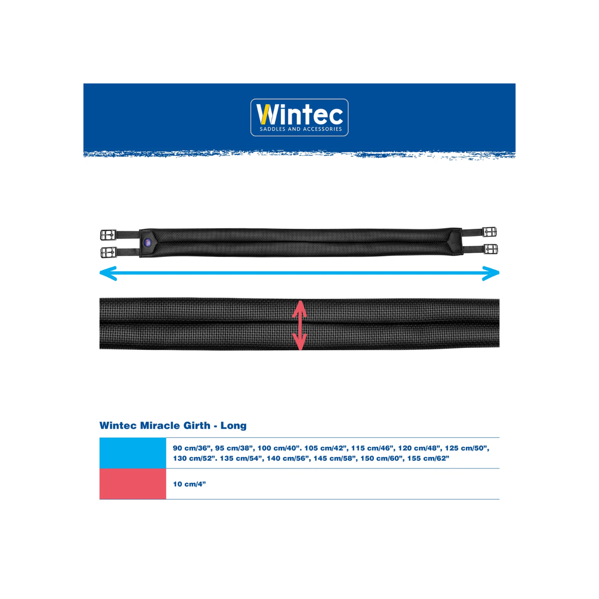 Girth Wintec Miracle Long Black [:90cm]
