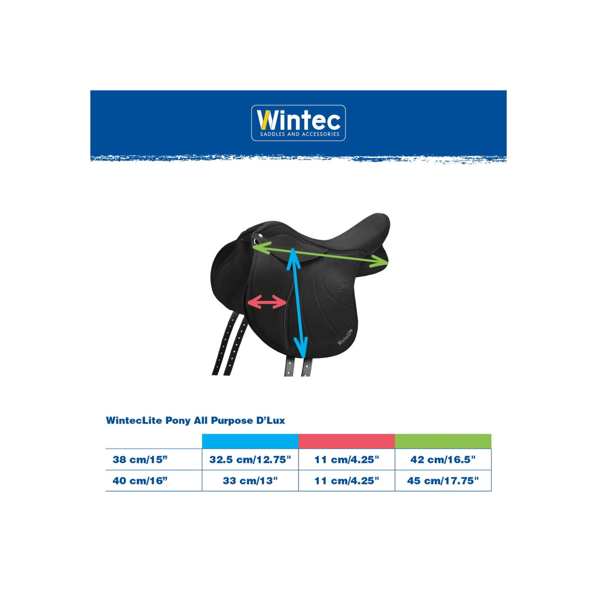 Wintec Lite Pony Deluxe All Purpose Saddle Hart Black [:38cm]