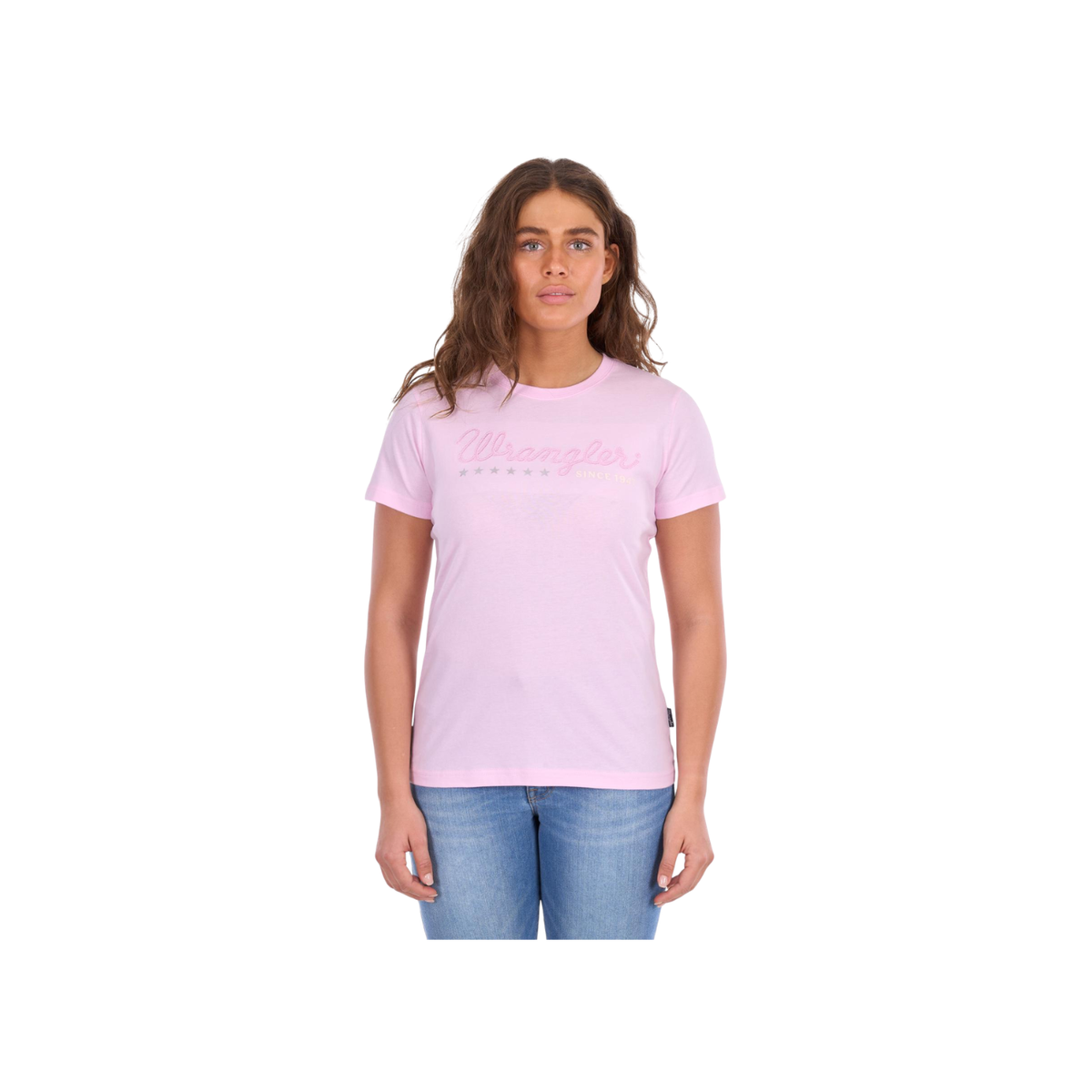 Tee Shirt Wrangler Lucy Short Sleeve S26 Ladies Pastel Pink [:8]