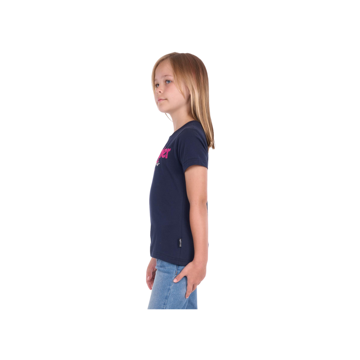 Tee Shirt Wrangler Maya Short Sleeve S26 Girls Navy [:8]