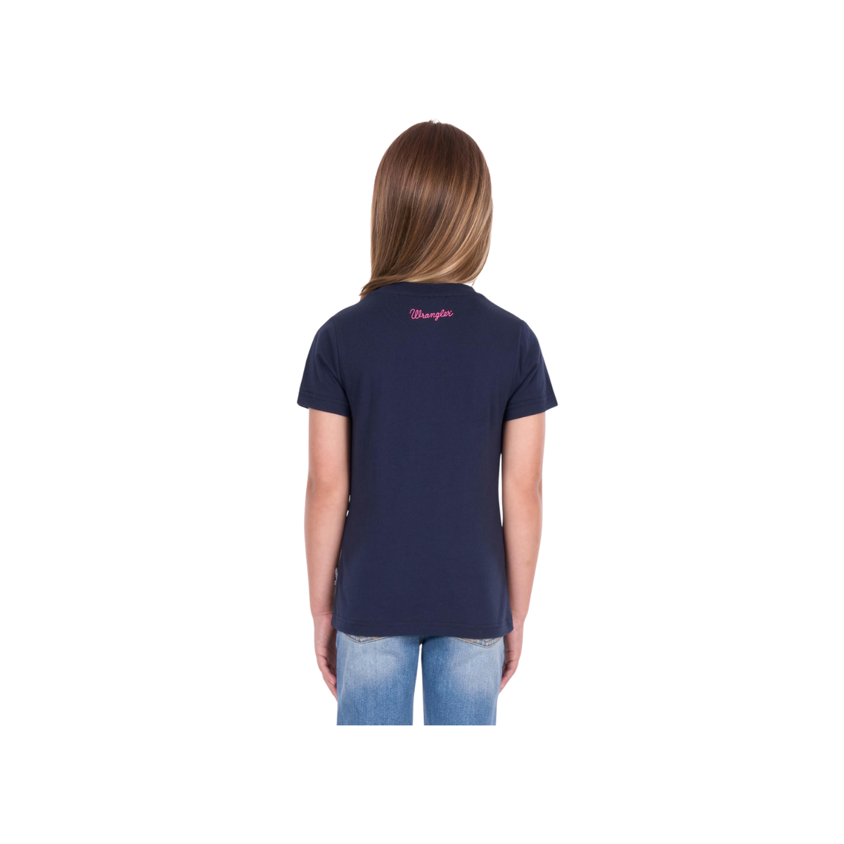 Tee Shirt Wrangler Maya Short Sleeve S26 Girls Navy [:8]
