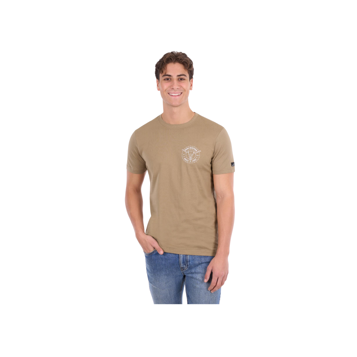 Tee Shirt Pure Western Walker Short Sleeve S26 Mens Sand [:small]