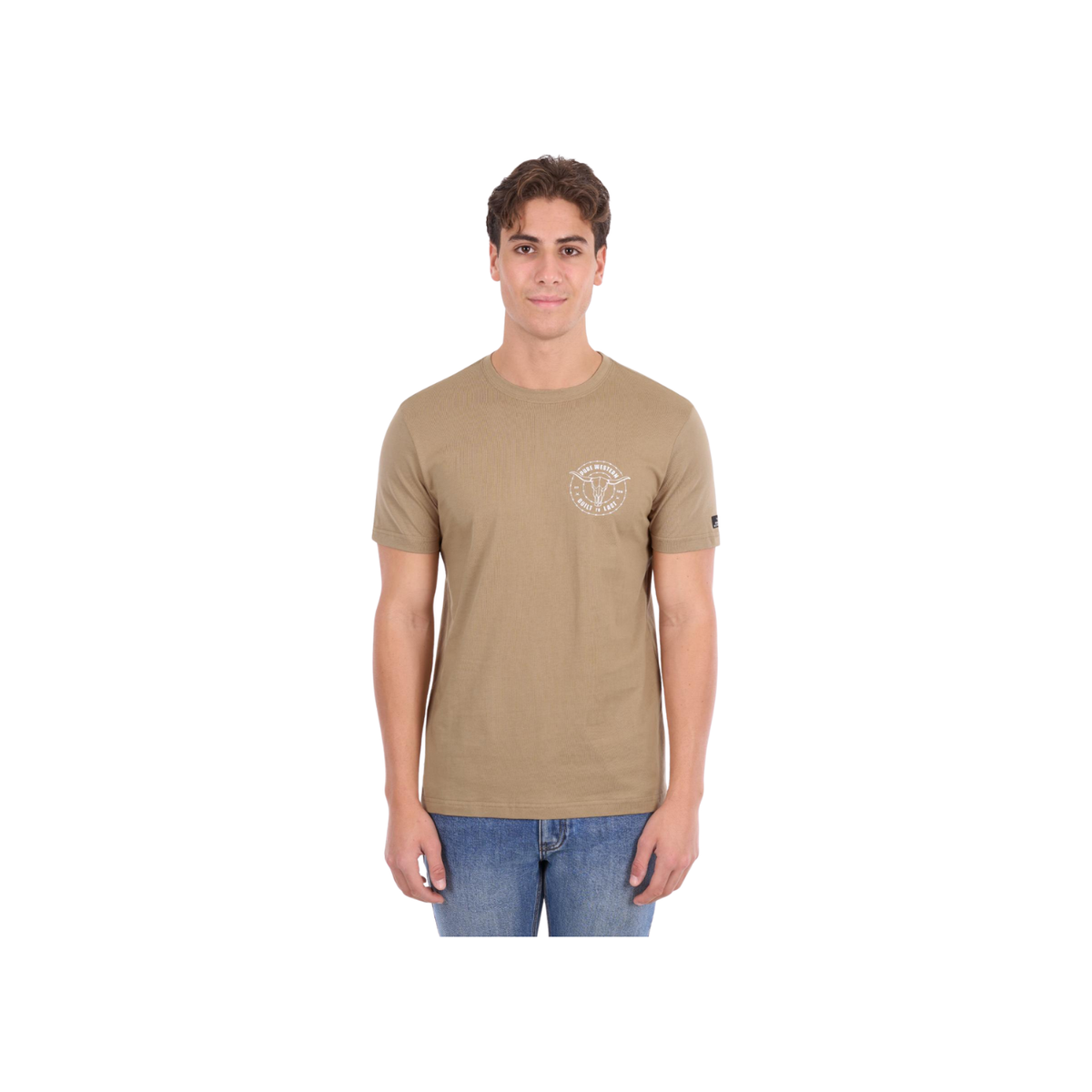 Tee Shirt Pure Western Walker Short Sleeve S26 Mens Sand [:small]