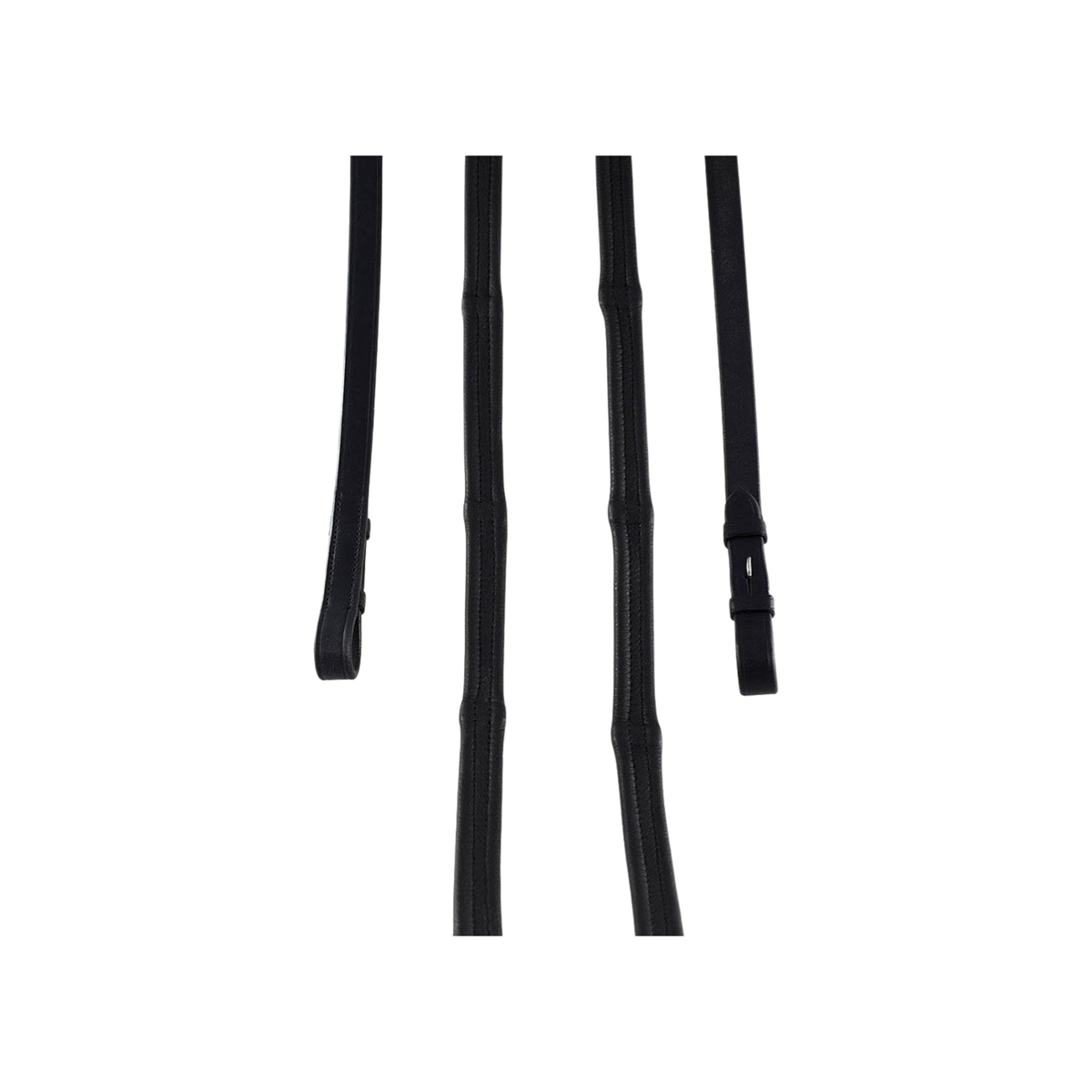 Reins Flexible Fit Padded Leather 5/8" Billet Ends Black [:pony]