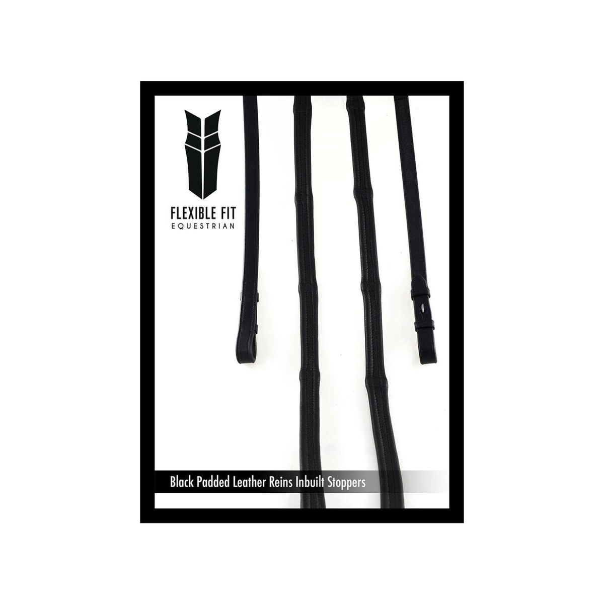 Reins Flexible Fit Padded Leather 5/8" Billet Ends Black [:pony]