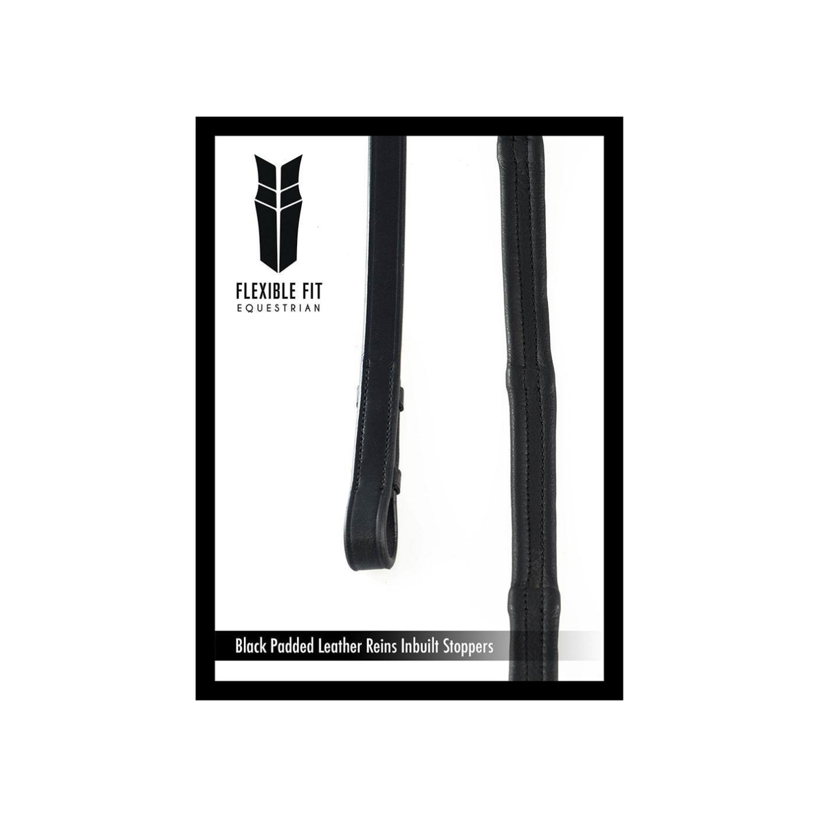 Reins Flexible Fit Padded Leather 5/8" Billet Ends Black [:pony]