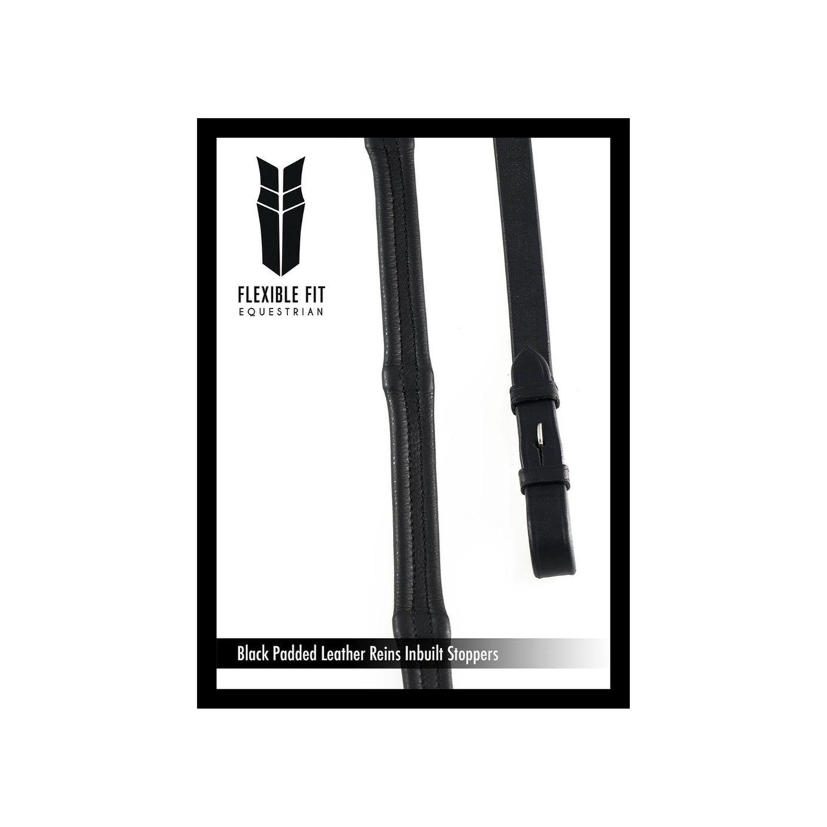 Reins Flexible Fit Padded Leather 5/8" Billet Ends Black [:pony]