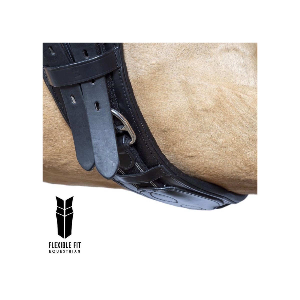 Girth Flexible Fit Anatomical Dressage With Equaliser System Black [:50cm]