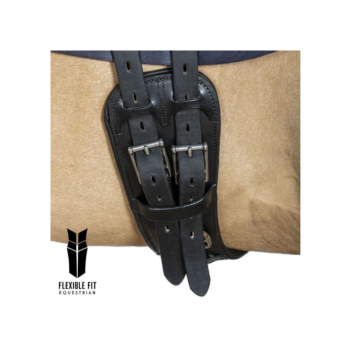 Girth Flexible Fit Anatomical Dressage With Equaliser System Black [:50cm]