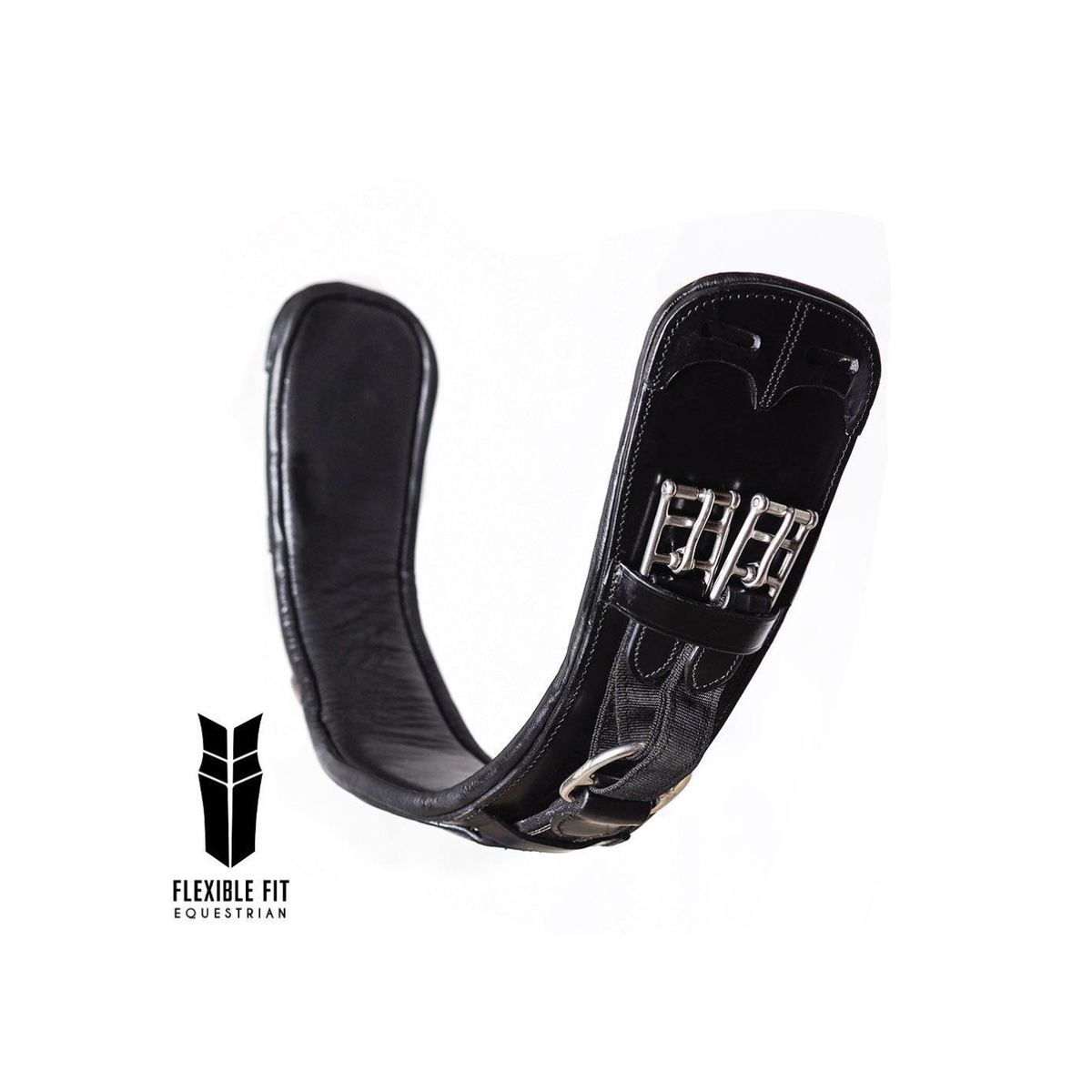 Girth Flexible Fit Anatomical Dressage With Equaliser System Black [:50cm]
