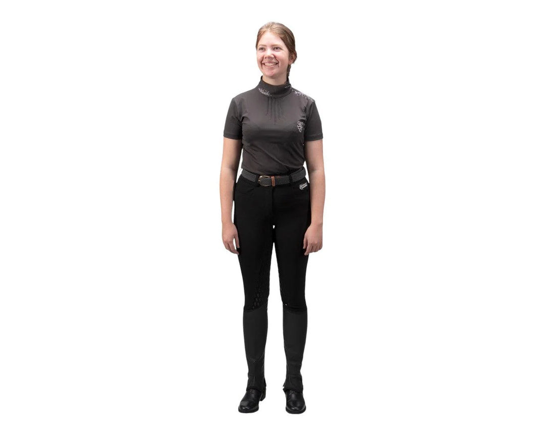 Breeches Huntington Hi Waisted Full Gel Seat Black Ladies