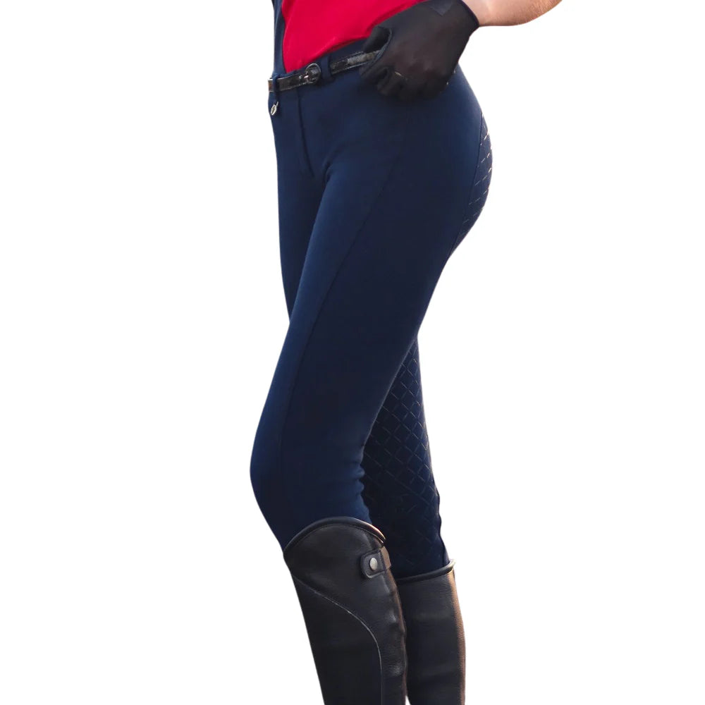 Jodhpurs Peter Williams Gel Seat Pull On Phone Pocket Ladies Navy