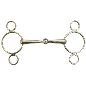 Dutch Gag Snaffle Three Rings Stainless Steel-HORSE: Bits-Ascot Saddlery