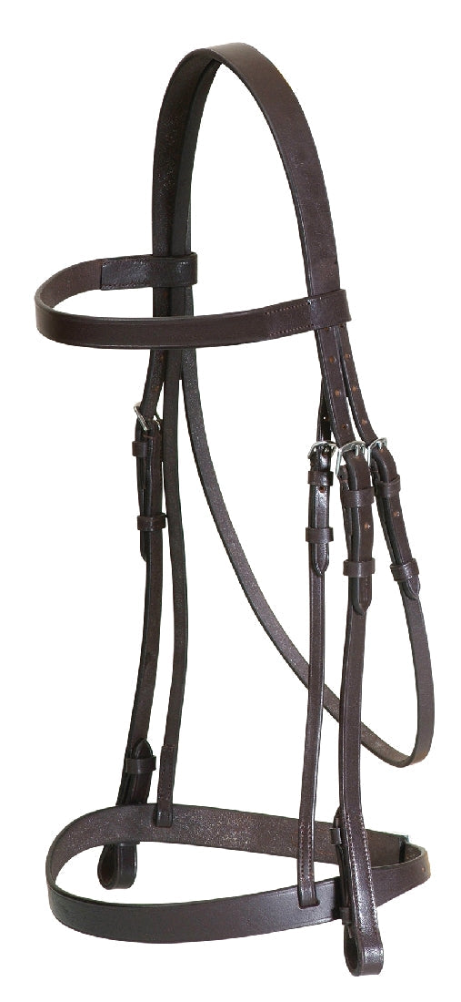 Academy Bridle Flat Show Leather Brown-HORSE: Bridles-Ascot Saddlery
