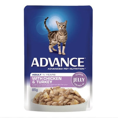 Advance Cat Wet 1+ Chicken Jelly Box Of 12-Cat Food & Treats-Ascot Saddlery