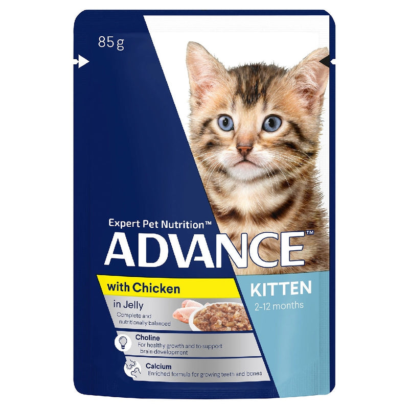 Advance Cat Wet Kitten Chicken Jelly Box Of 12-Cat Food & Treats-Ascot Saddlery