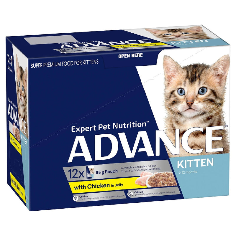 Advance Cat Wet Kitten Chicken Jelly Box Of 12-Cat Food & Treats-Ascot Saddlery