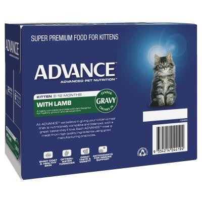 Advance Cat Wet Kitten Lamb Gravy Box Of 12-Cat Food & Treats-Ascot Saddlery