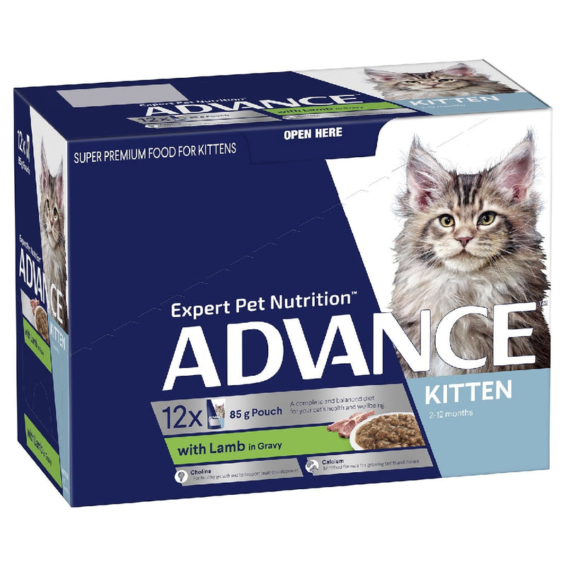 Advance Cat Wet Kitten Lamb Gravy Box Of 12-Cat Food & Treats-Ascot Saddlery