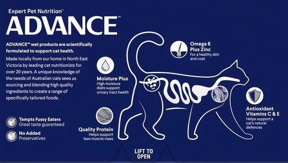 Advance Cat Wet Tray Chicken & Liver Medley 7 X 85gm-Cat Food & Treats-Ascot Saddlery
