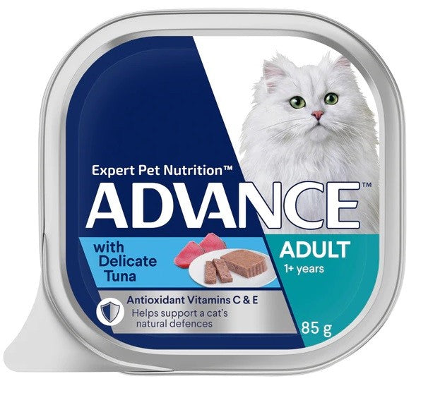 Advance Cat Wet Tray With Delicate Tuna 7 X 85gm-Cat Food & Treats-Ascot Saddlery