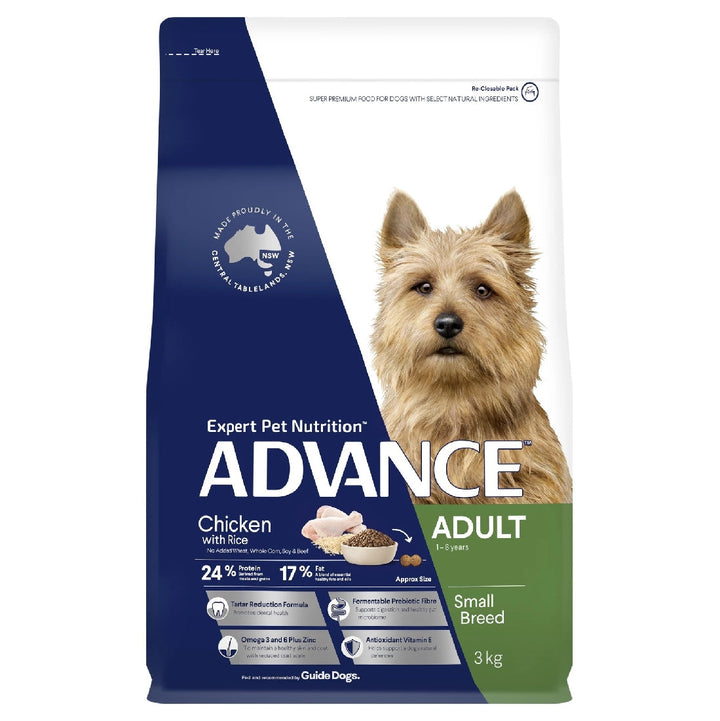 Advance Dog Adult Chicken & Rice Small Breed 3kg-Dog Food-Ascot Saddlery