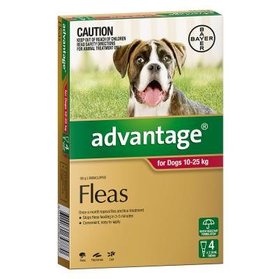 Advantage Dog 10kg-25kg Large 4 Pack-Dog Wormer & Flea-Ascot Saddlery