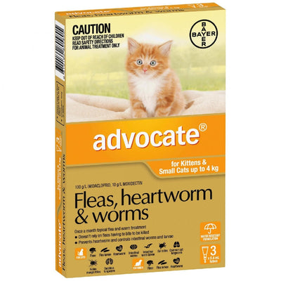 Advocate Cat Under 4kg Small 3 Pack-Cat Potions & Lotions-Ascot Saddlery