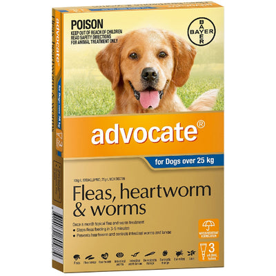 Advocate Dog Over 25kg Exlarge 3 Pack-Dog Wormer & Flea-Ascot Saddlery