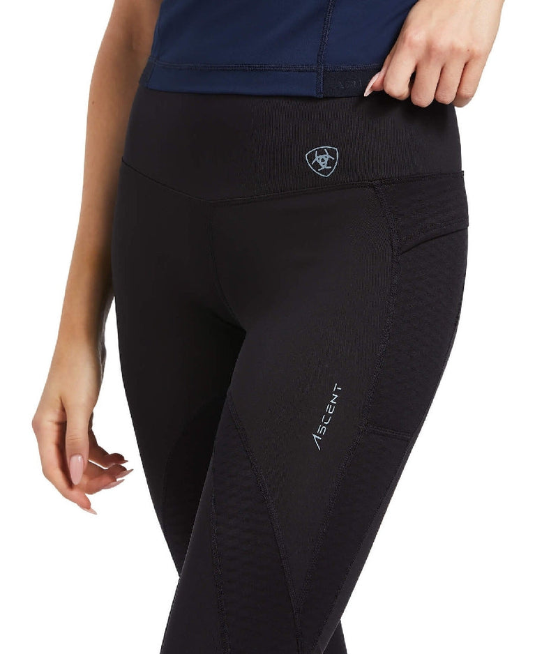 Ariat Ascent Half Grip Tight Black Ladies-CLOTHING: Jodhpurs & Breeches Ladies-Ascot Saddlery