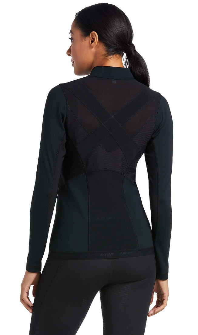 Ariat Ascent Long Sleeve Baselayer Black Ladies-CLOTHING: Clothing Ladies-Ascot Saddlery