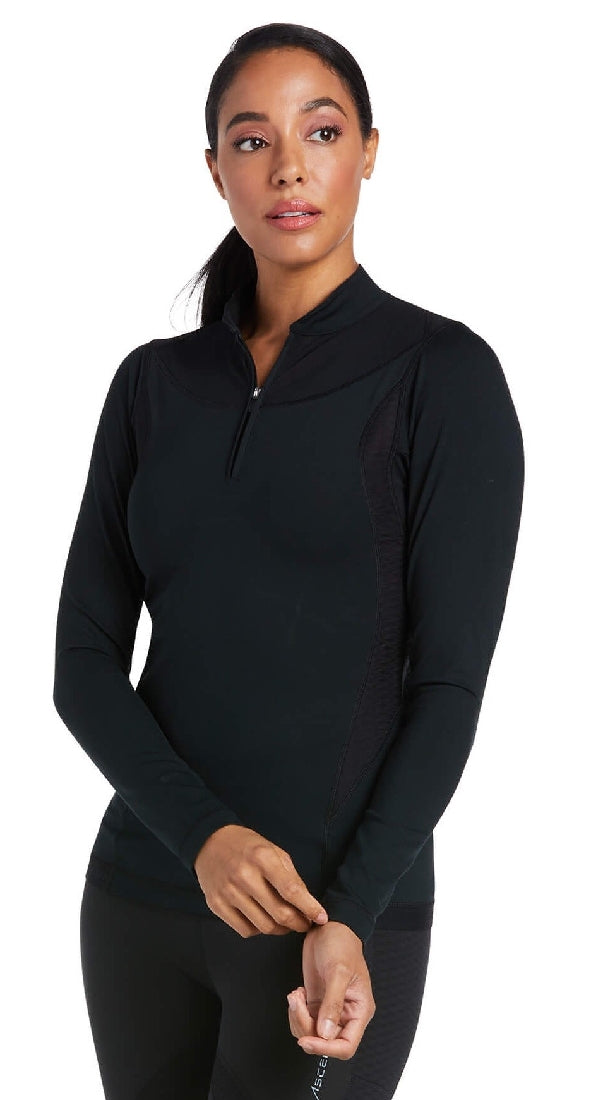 Ariat Ascent Long Sleeve Baselayer Black Ladies-CLOTHING: Clothing Ladies-Ascot Saddlery