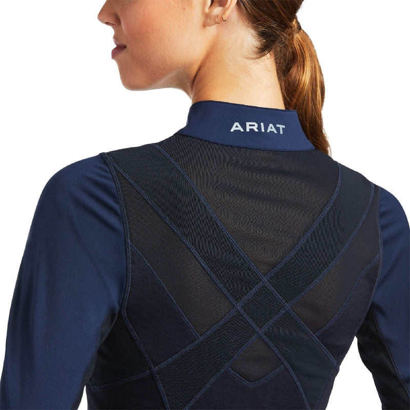 Ariat Ascent Long Sleeve Baselayer Navy Ladies-CLOTHING: Clothing Ladies-Ascot Saddlery