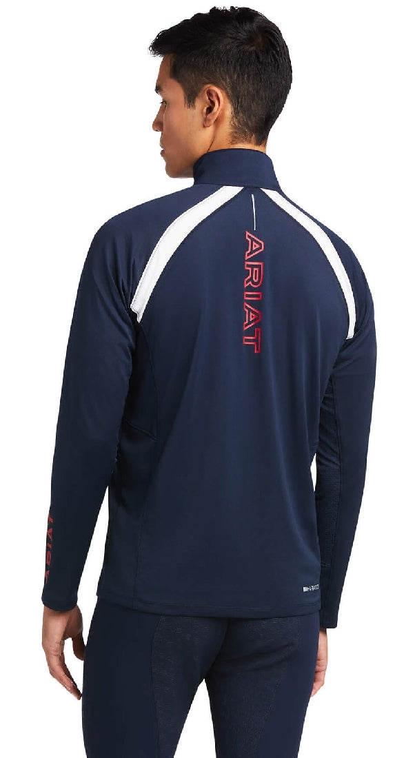 Ariat Baselayer Sunstopper Team 1/4 Zip Team Sp22 Mens-CLOTHING: Clothing Mens-Ascot Saddlery