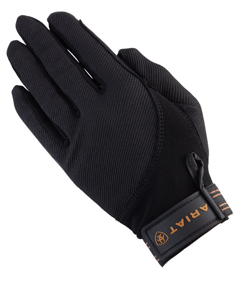 Ariat Gloves Tek Grip Black-RIDER: Gloves-Ascot Saddlery