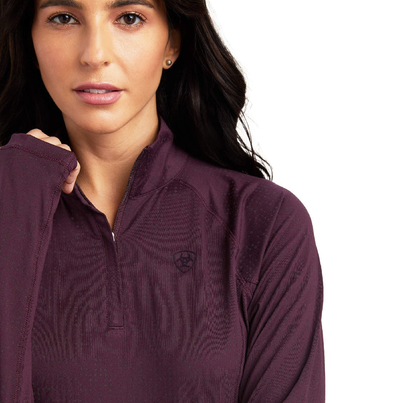 Ariat Lumina Lowell Long Sleeve Baselayer Mulberry Ladies-CLOTHING: Clothing Ladies-Ascot Saddlery