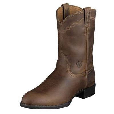 Ariat Roper Boots Heritage Brown Mens-FOOTWEAR: Western & Roper Boots-Ascot Saddlery