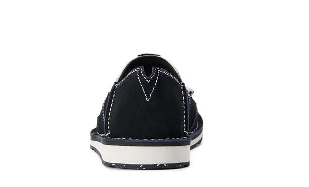 Ariat Shoes Cruiser Black Suede With Black & White Hair On Ladies-FOOTWEAR: Casual Footwear-Ascot Saddlery
