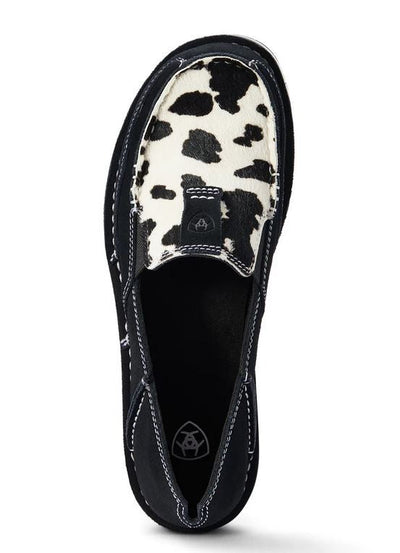 Ariat Shoes Cruiser Black Suede With Black & White Hair On Ladies-FOOTWEAR: Casual Footwear-Ascot Saddlery