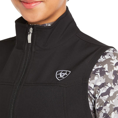 Ariat Vest New Team Softshell W23 Black Ladies-CLOTHING: Clothing Ladies-Ascot Saddlery