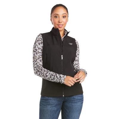 Ariat Vest New Team Softshell W23 Black Ladies-CLOTHING: Clothing Ladies-Ascot Saddlery