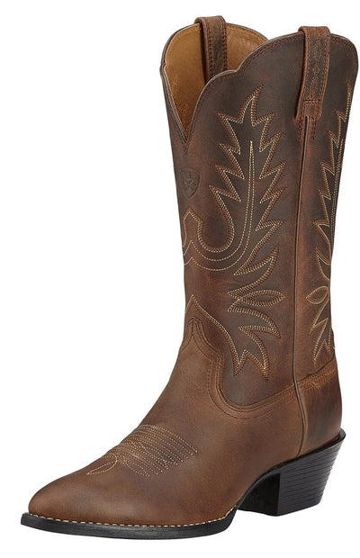Ariat Western Boots Heritage Distressed Brown Ladies-FOOTWEAR: Western & Roper Boots-Ascot Saddlery