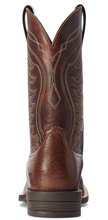 Ariat Western Boots Reckoning Dark Tabac Smooth Quill Ostrich & Nut Brown Mens-FOOTWEAR: Western & Roper Boots-Ascot Saddlery