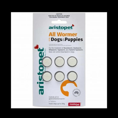 Aristopet All Wormer Tablet Puppy Or Dog 6 Pack-Dog Wormer & Flea-Ascot Saddlery