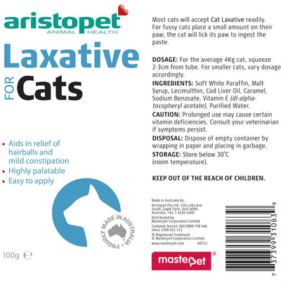 Aristopet Cat Laxative Paste 100gm-Cat Potions & Lotions-Ascot Saddlery