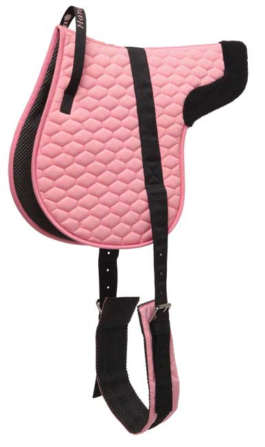 Bare Back Pad Shaped Pink & Black-SADDLES: All Purpose Saddles-Ascot Saddlery