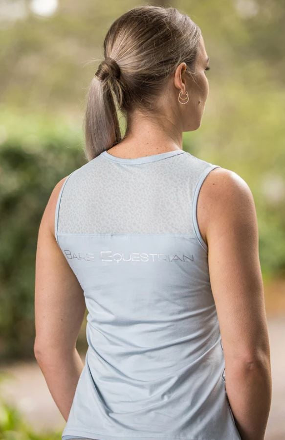 Bare Equestrian Tank Top Ice Blue-CLOTHING: Clothing Ladies-Ascot Saddlery