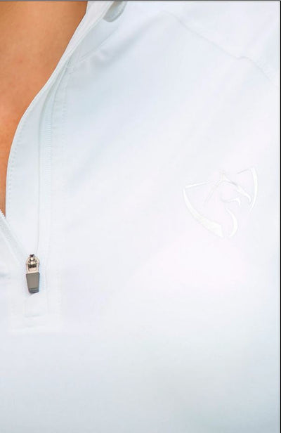 Bare Equestrian Technical Riding Shirt Lightweight White-CLOTHING: Clothing Ladies-Ascot Saddlery