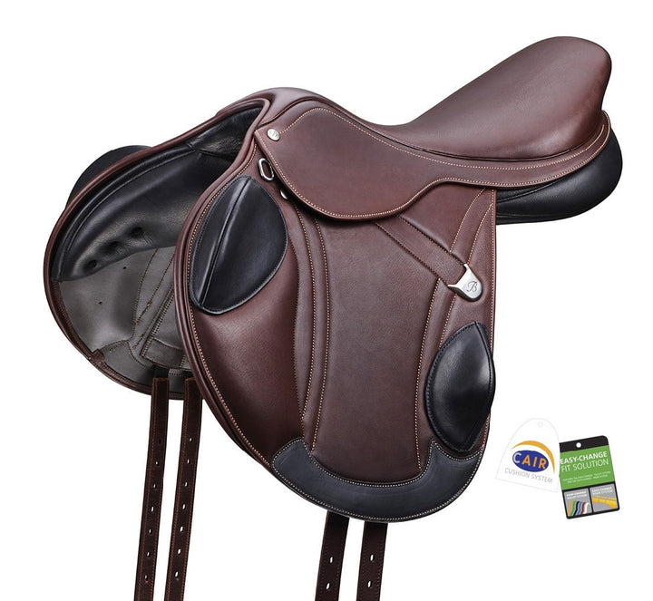 Bates Advanta Jumping Saddle Cair Classic Brown 43cm 17.0"-SADDLES: Jumping Saddles-Ascot Saddlery