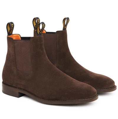 Baxter Boots Goulburn Suede Chocolate Mens-FOOTWEAR: Equestrian Footwear-Ascot Saddlery
